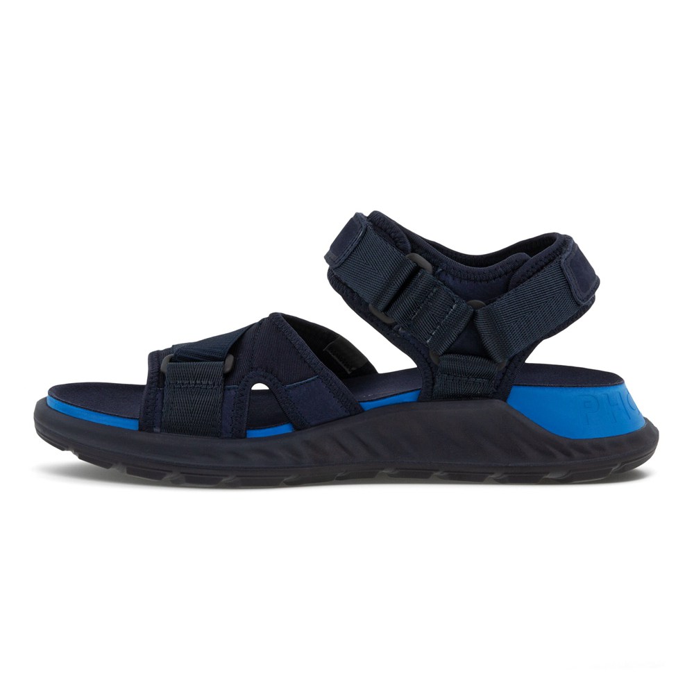 ECCO Mens Sandals Navy - Exowrap 3S Velcro - WRF-241857